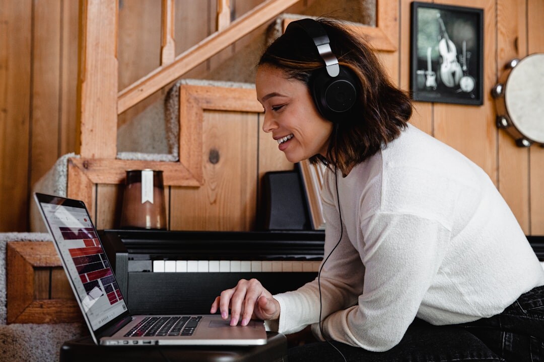 woman in recording studio
