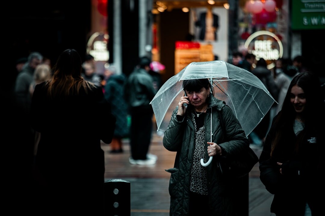woman walking in city at night